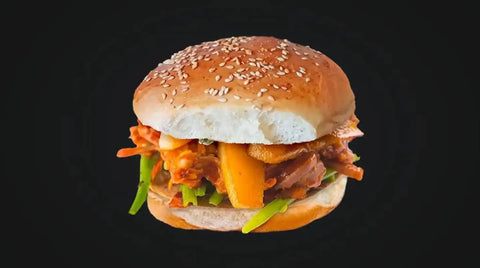 Pulled Pork Karamellbirnen Burger