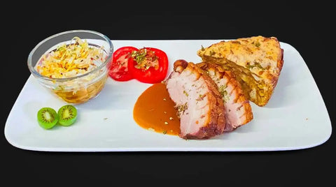 Schweinsbraten mit Brezenknödel