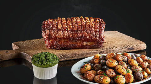 Schweinsbraten mit Grünkohl & Röstkartoffeln