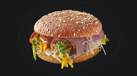 Tafelspitz-Burger mit Krengemüse und Schnittlauchsauce